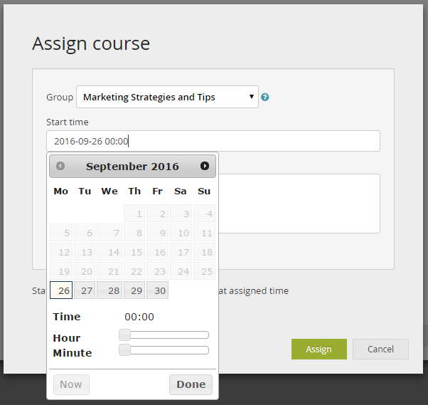 course builder assign