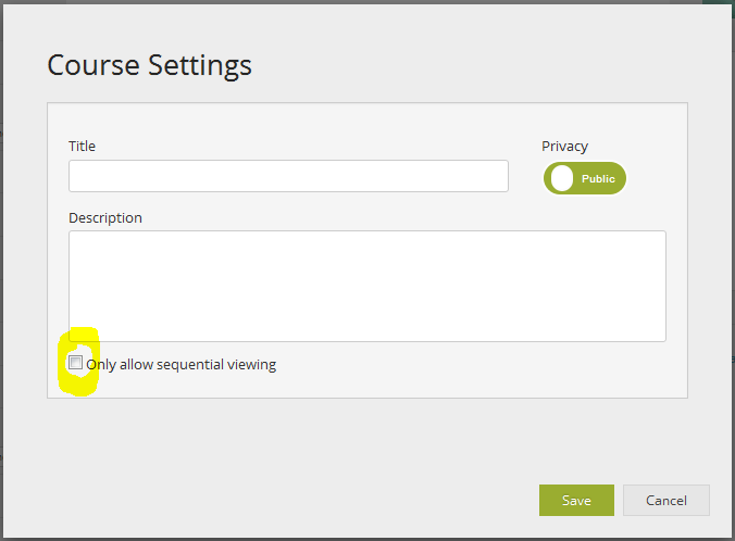course builder settings